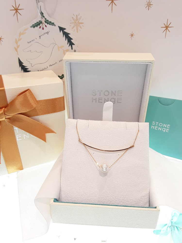 Stonehenge Rose Gold Pearl Necklace T0686 Classic 