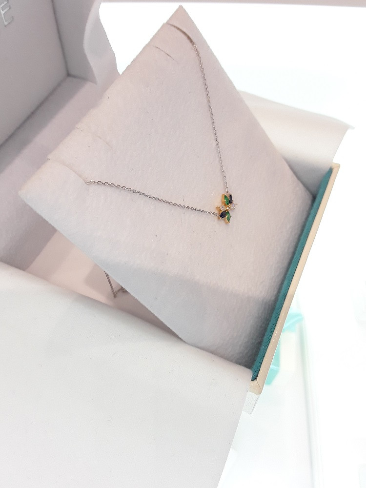 Stonehenge White gold necklace J0033 Modern mood c