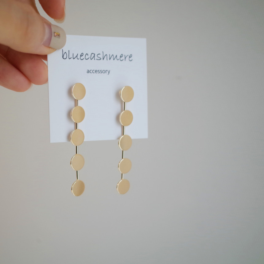 Gold Circle Drop Earrings Luxury Feeling Hae Tae H