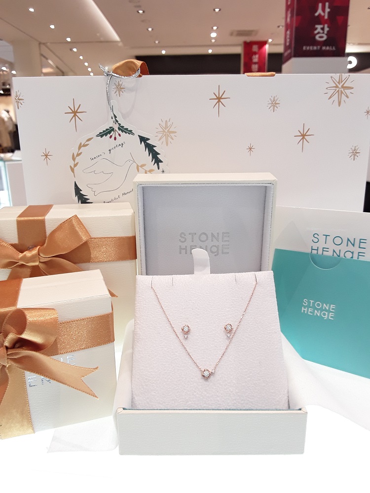 Stonehenge rose gold necklace T0924 Sparkling prac