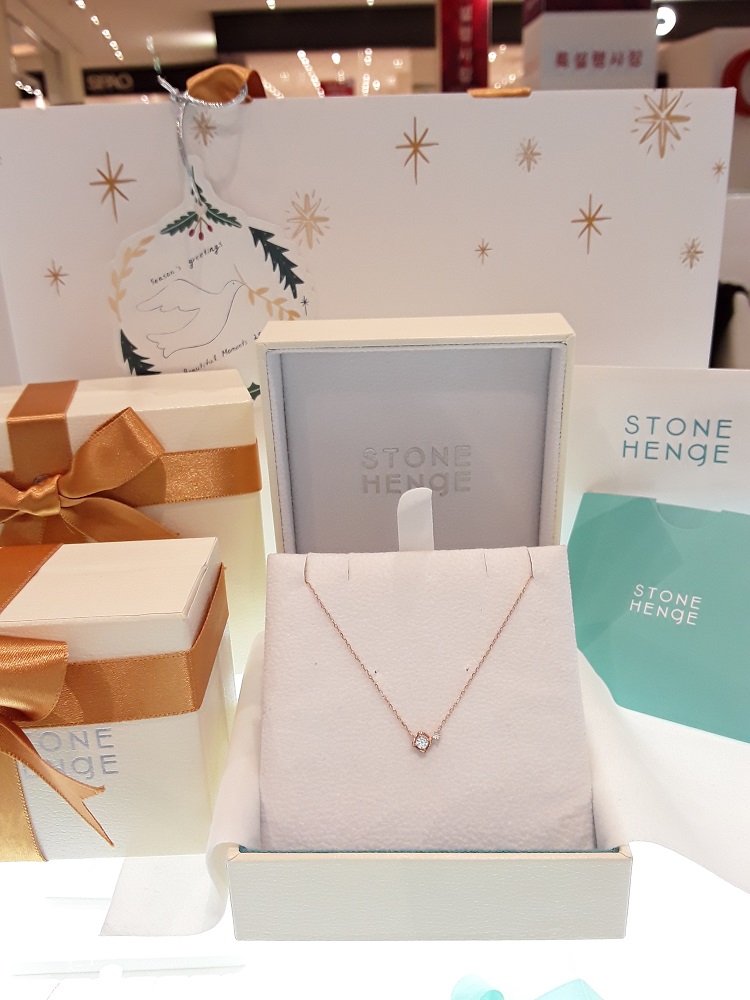 Stonehenge rose gold necklace T0924 Sparkling prac
