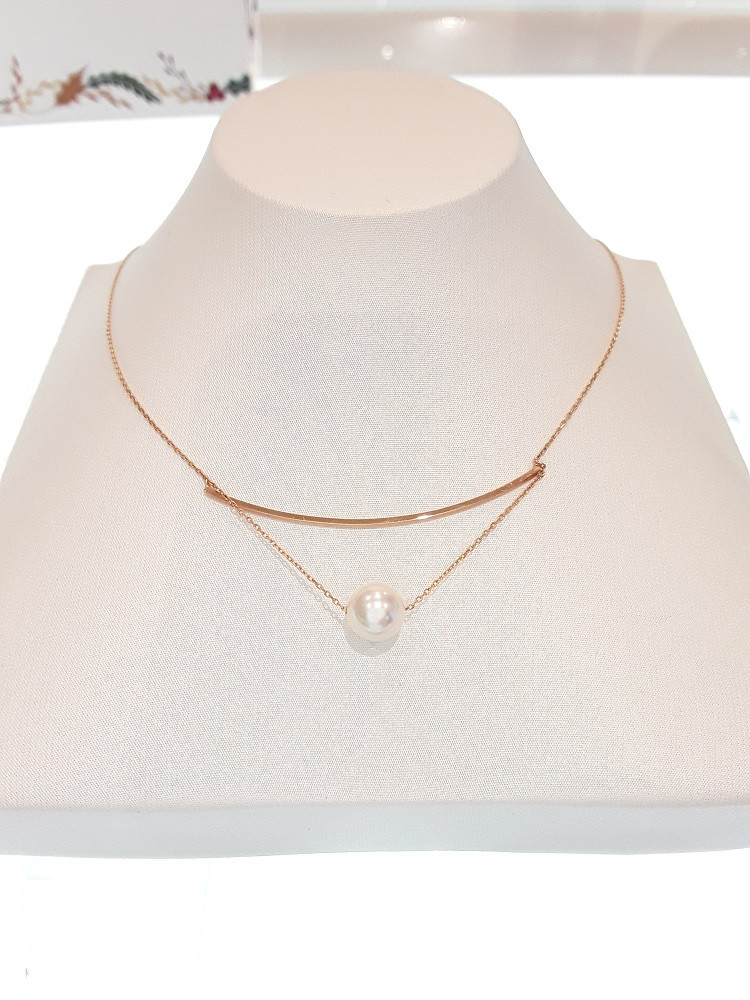 Stonehenge Rose Gold Pearl Necklace T0686 Classic 