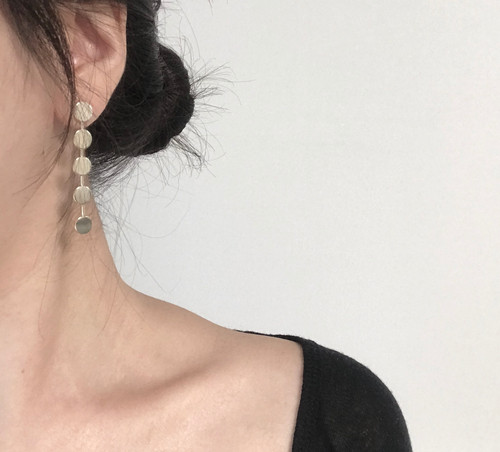 Gold Circle Drop Earrings Luxury Feeling Hae Tae H