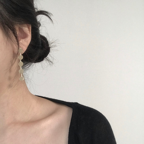 Gold Circle Drop Earrings Luxury Feeling Hae Tae H