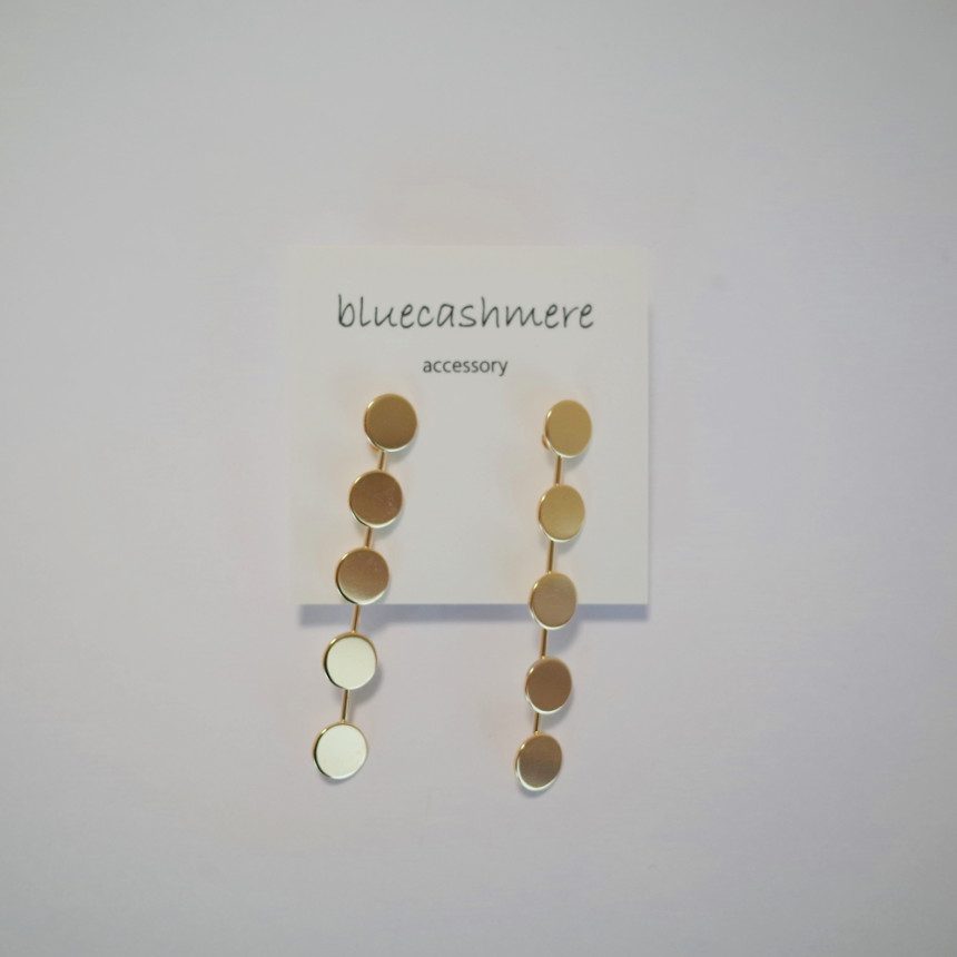 Gold Circle Drop Earrings Luxury Feeling Hae Tae H