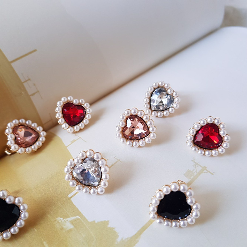 Curry Pearl Swarovski Earrings 4color Laminin Mini