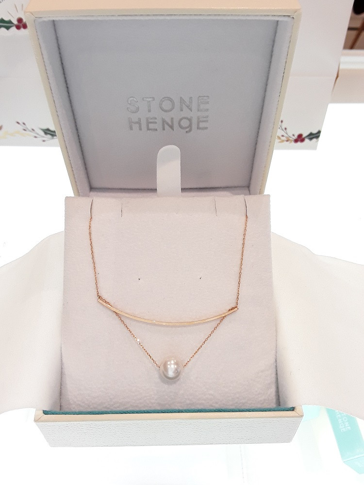 Stonehenge Rose Gold Pearl Necklace T0686 Classic 