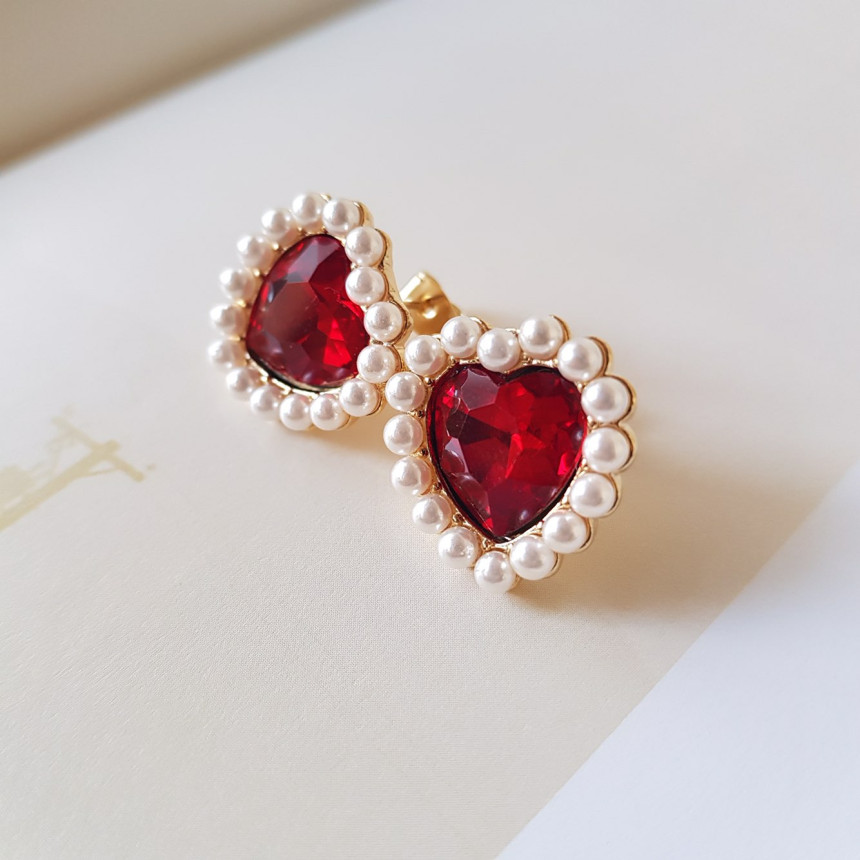 Curry Pearl Swarovski Earrings 4color Laminin Mini