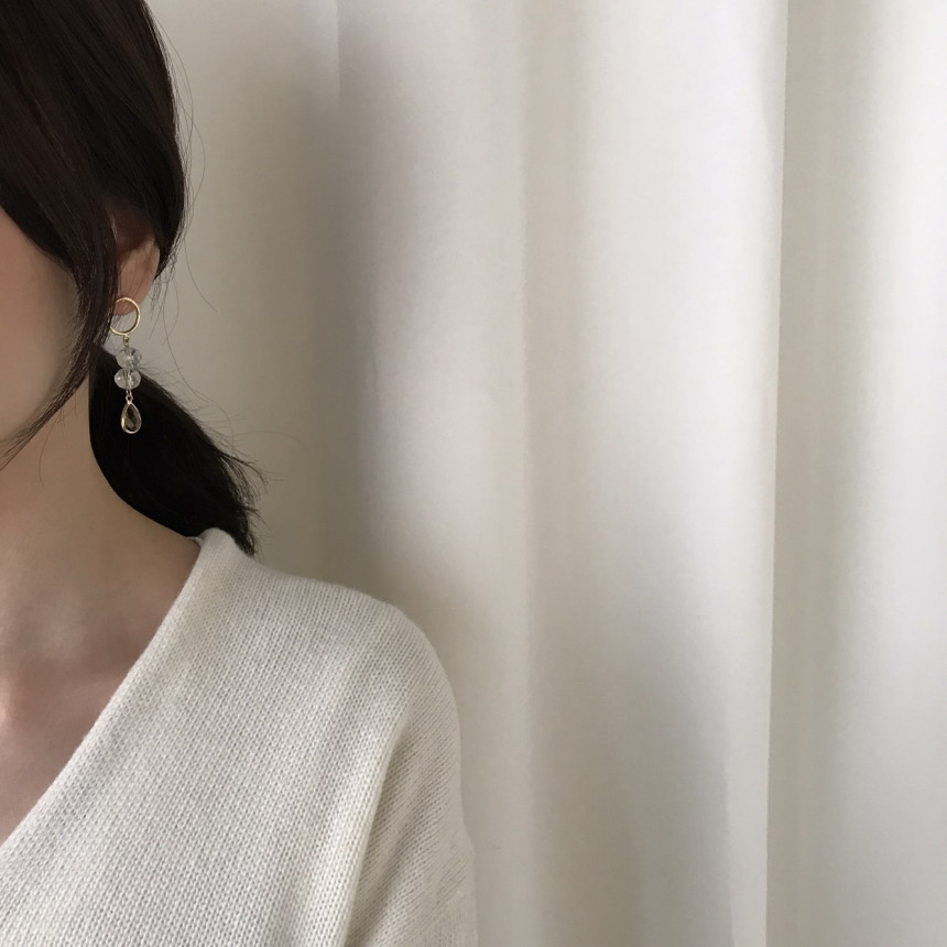 Love Drop Earrings 3color Date Fashion Fashionable