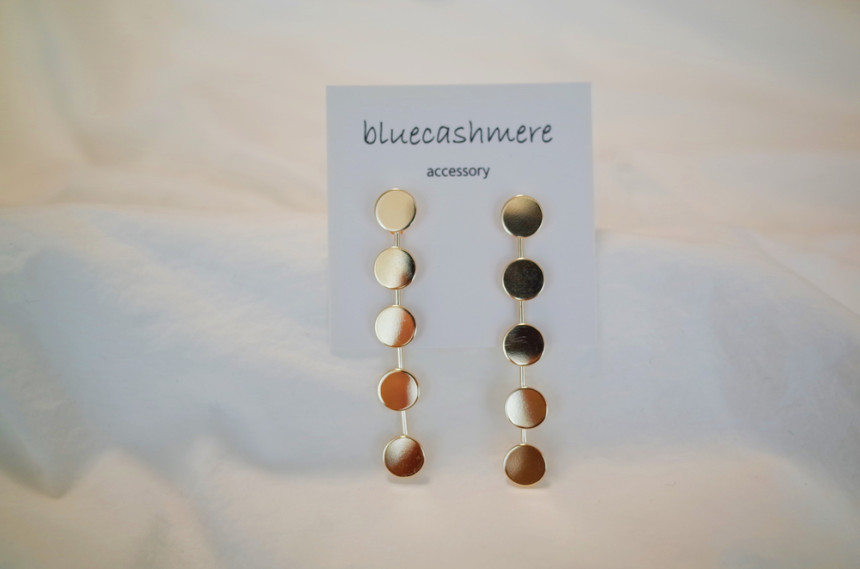 Gold Circle Drop Earrings Luxury Feeling Hae Tae H