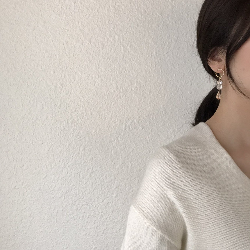 Love Drop Earrings 3color Date Fashion Fashionable