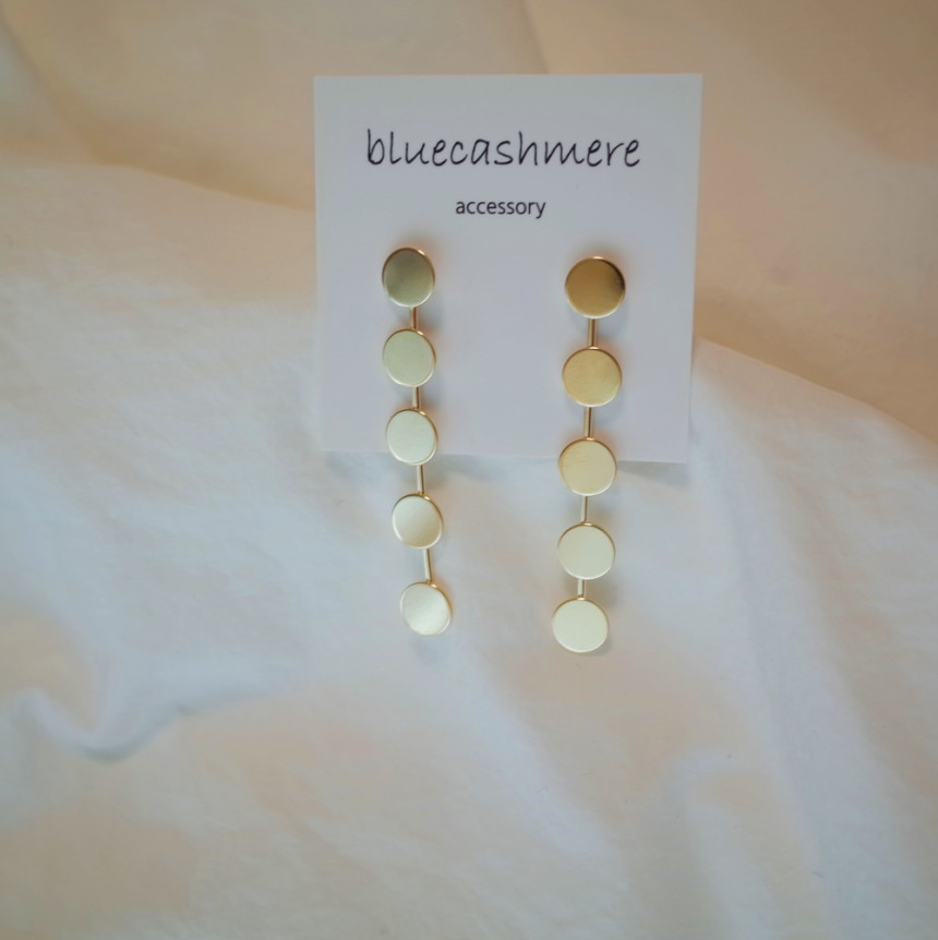 Gold Circle Drop Earrings Luxury Feeling Hae Tae H