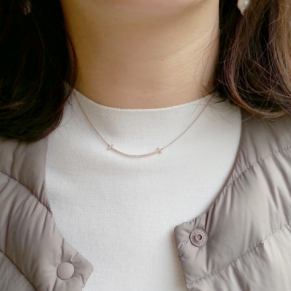 Smile two-sided necklace Women 14k star 14K luxury