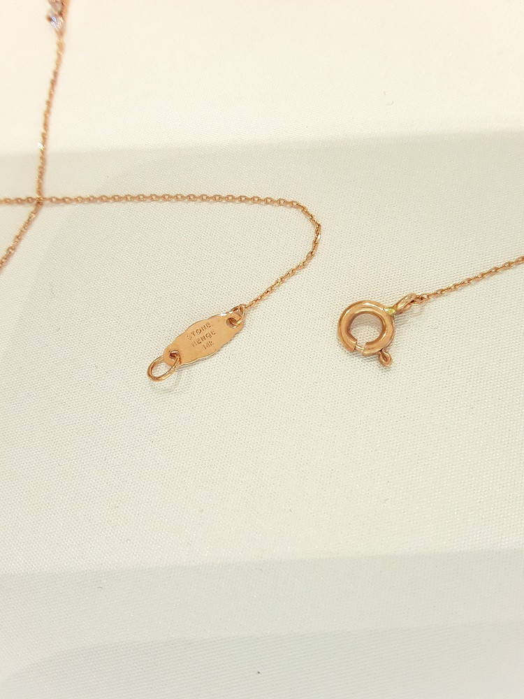 Stonehenge rose gold necklace K0727 Lovely look Cl