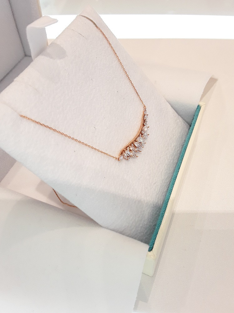 Stonehenge rose gold necklace K0727 Lovely look Cl