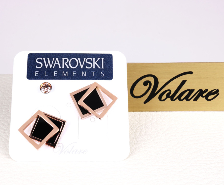 Bolla Le Square Rectangular Steel Earrings AAA029 