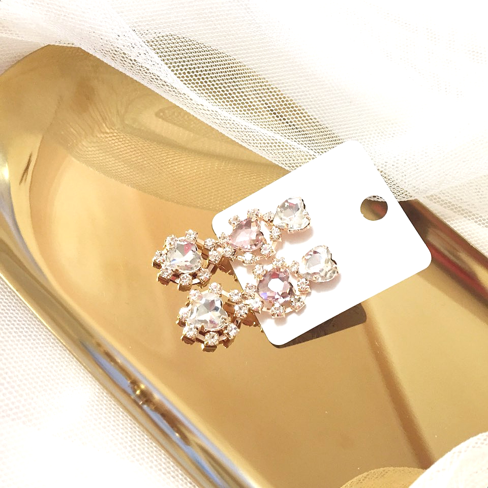 Heart Bling Earrings Lovely Fashion Lovely Design 