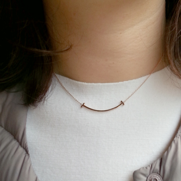 Smile two-sided necklace Women 14k star 14K luxury