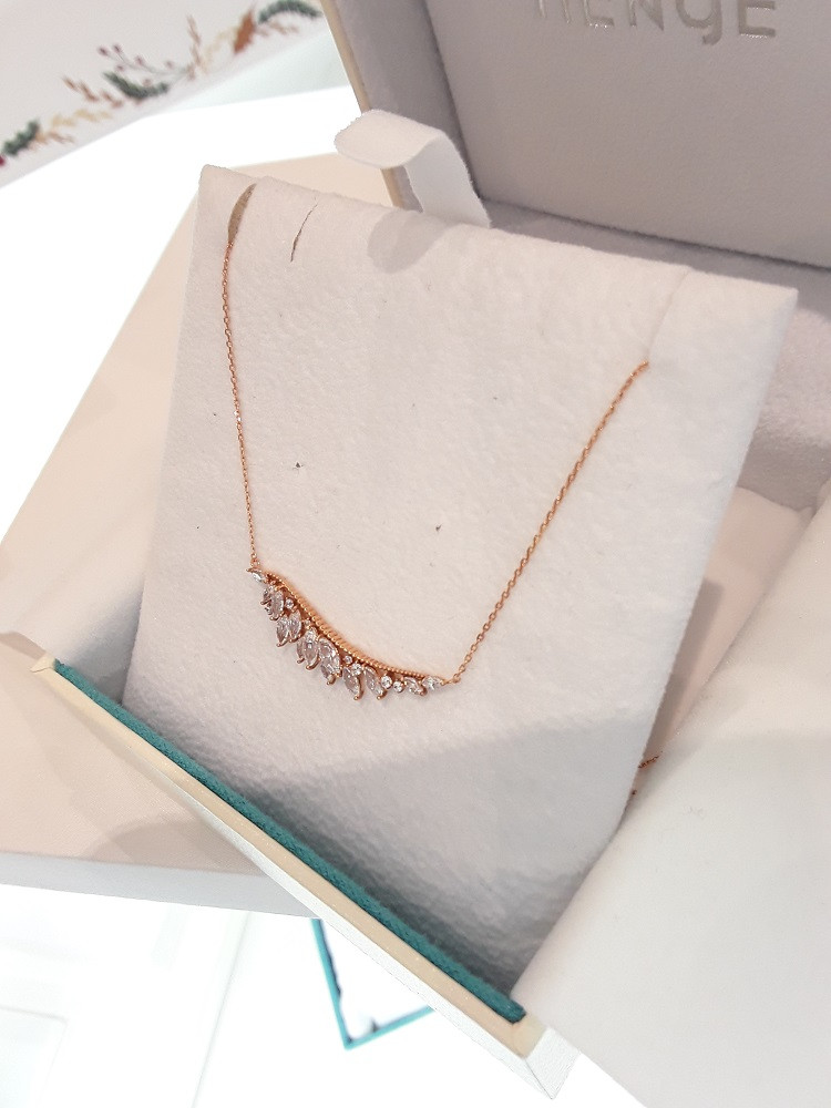 Stonehenge rose gold necklace K0727 Lovely look Cl