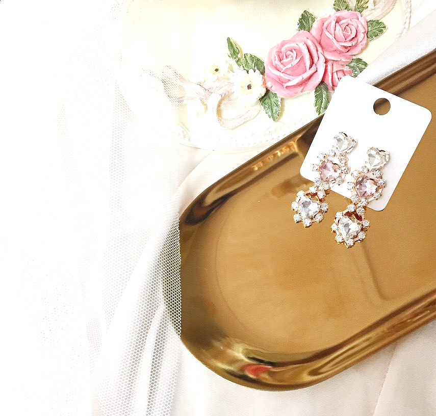 Heart Bling Earrings Lovely Fashion Lovely Design 