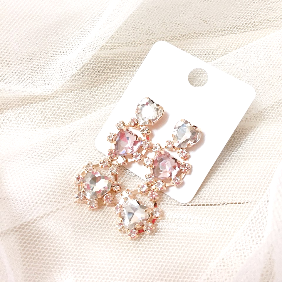Heart Bling Earrings Lovely Fashion Lovely Design 