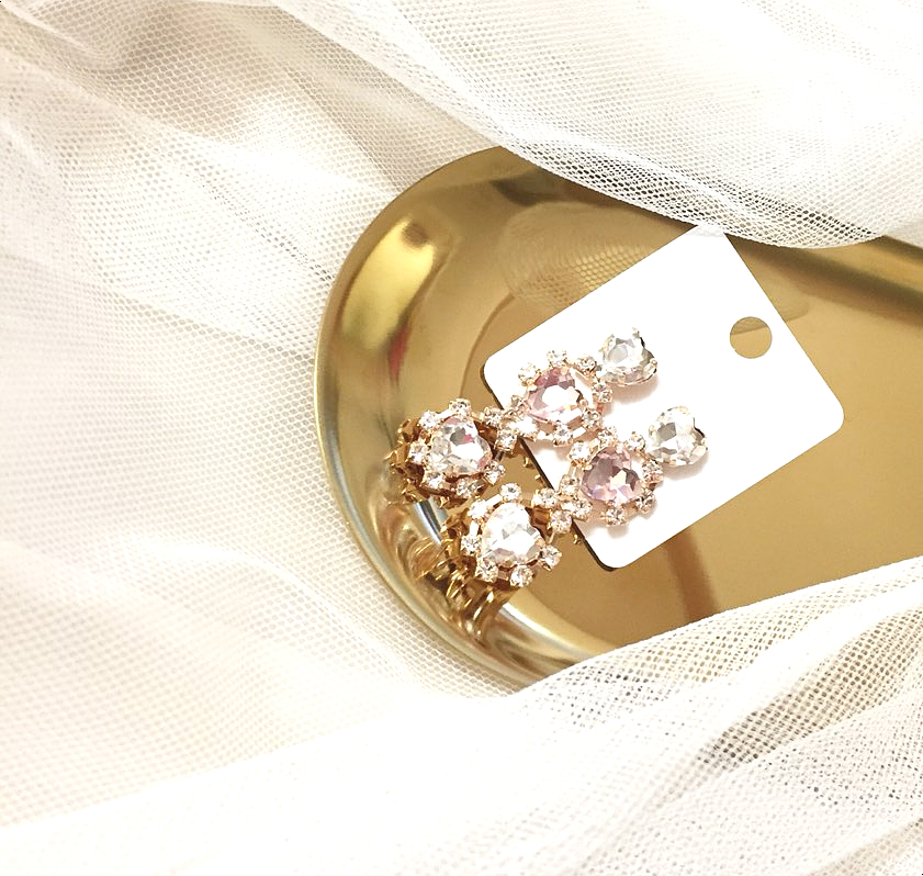 Heart Bling Earrings Lovely Fashion Lovely Design 