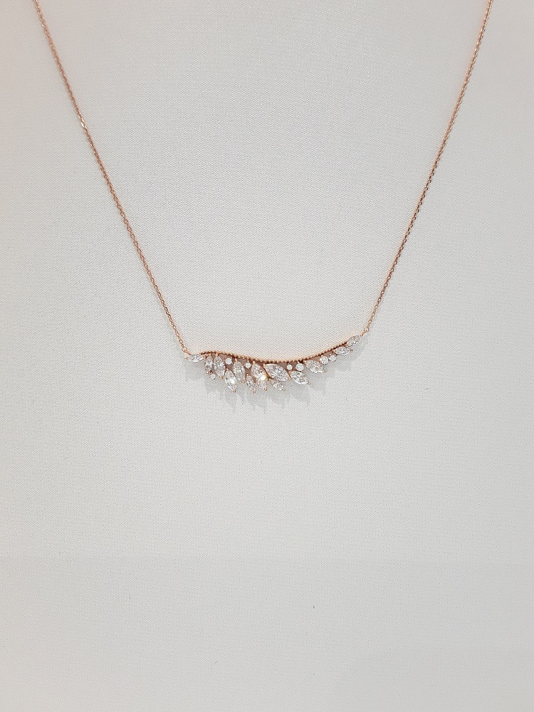 Stonehenge rose gold necklace K0727 Lovely look Cl