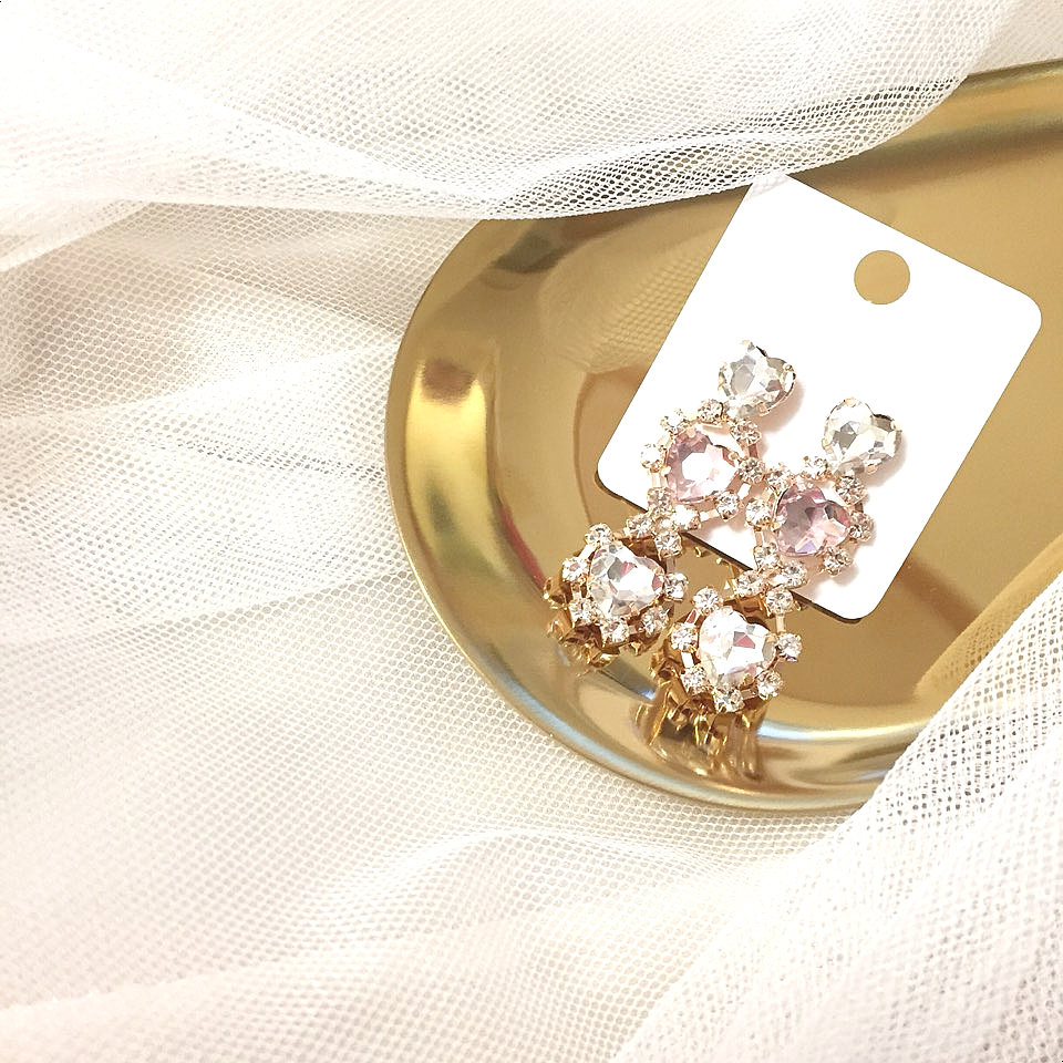 Heart Bling Earrings Lovely Fashion Lovely Design 
