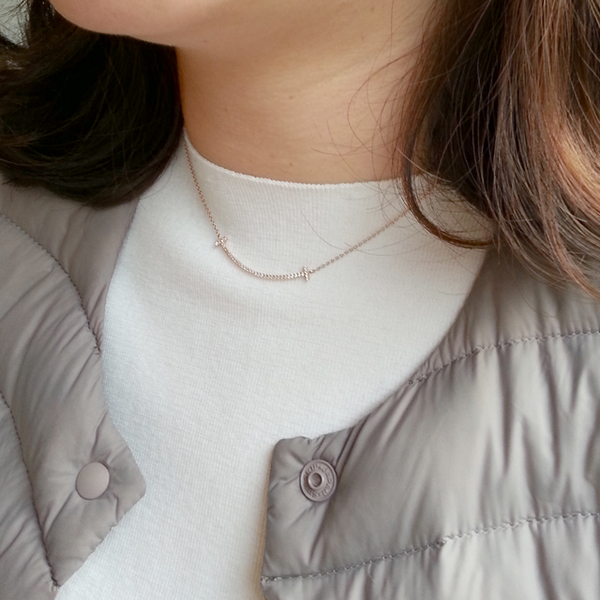 Smile two-sided necklace Women 14k star 14K luxury