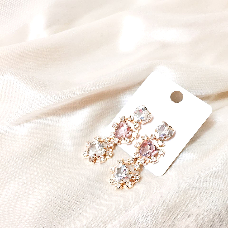 Heart Bling Earrings Lovely Fashion Lovely Design 