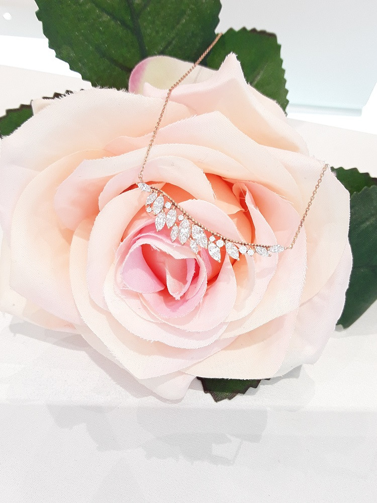 Stonehenge rose gold necklace K0727 Lovely look Cl