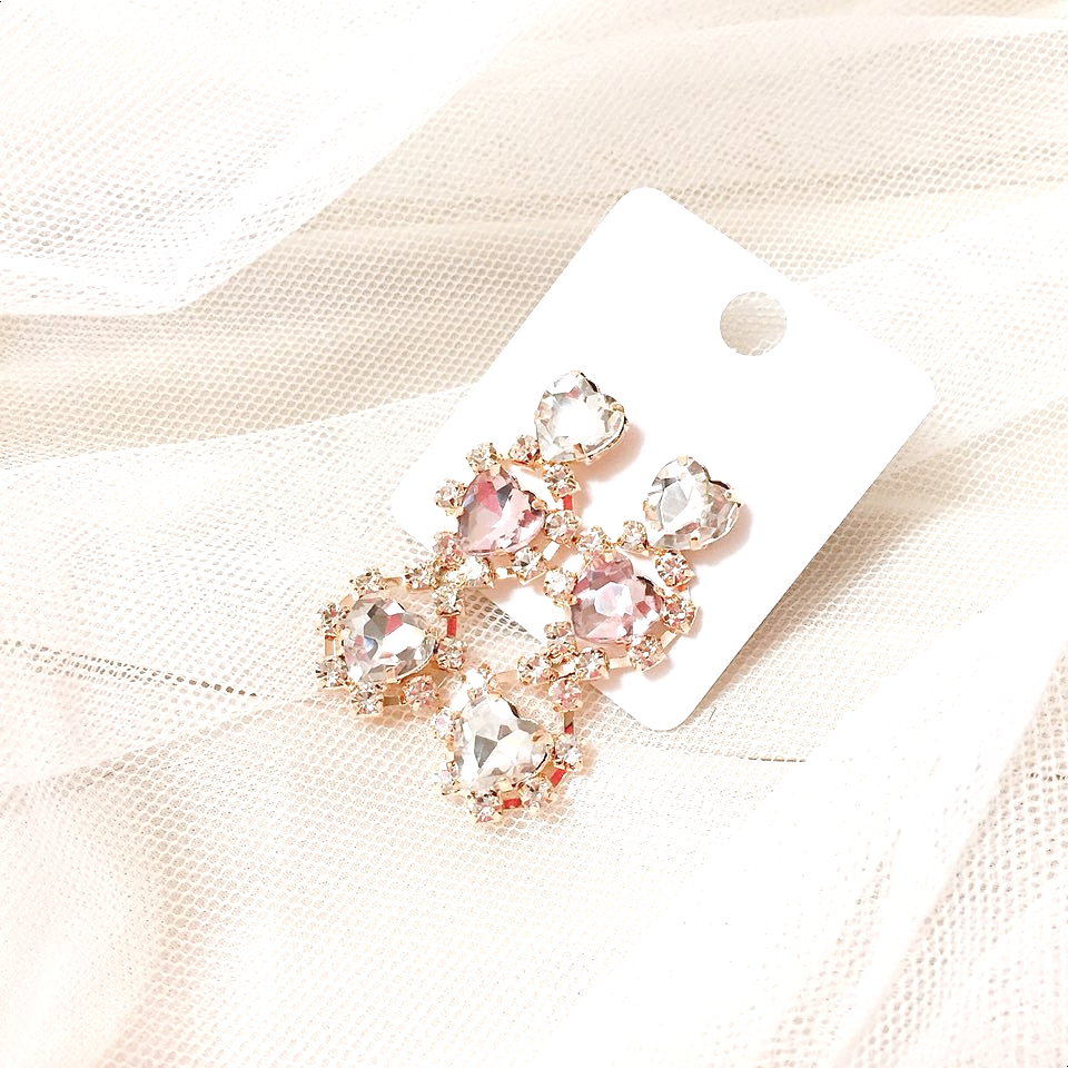 Heart Bling Earrings Lovely Fashion Lovely Design 