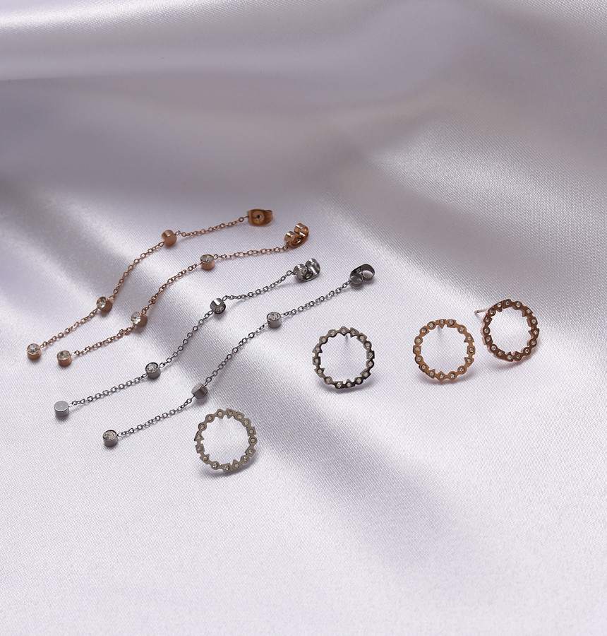 Unique Unique Mono Ring Surge Steel Earrings Titan