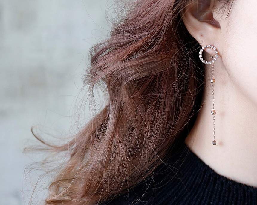 Unique Unique Mono Ring Surge Steel Earrings Titan