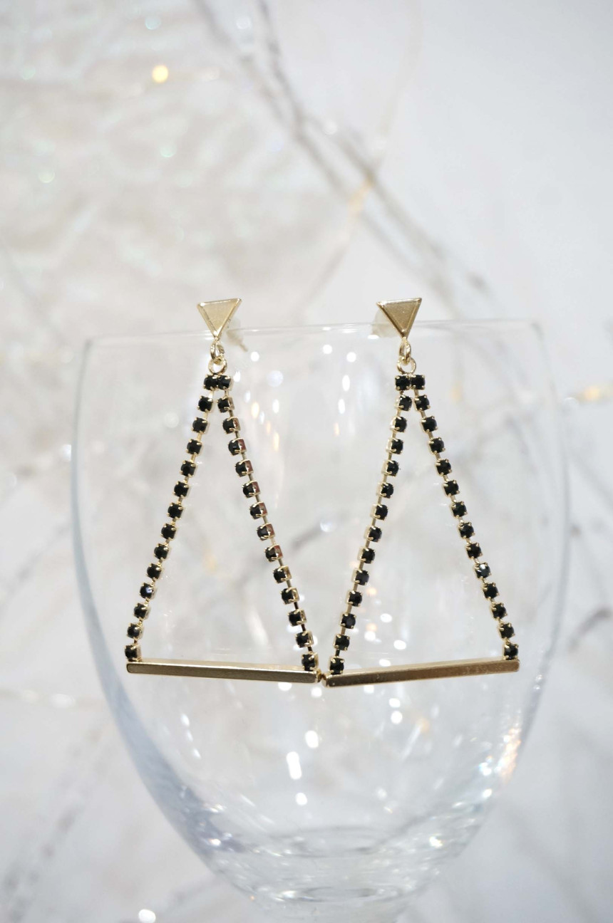 Mop Triangle Stone Drop Earrings Modern Gorgeous E