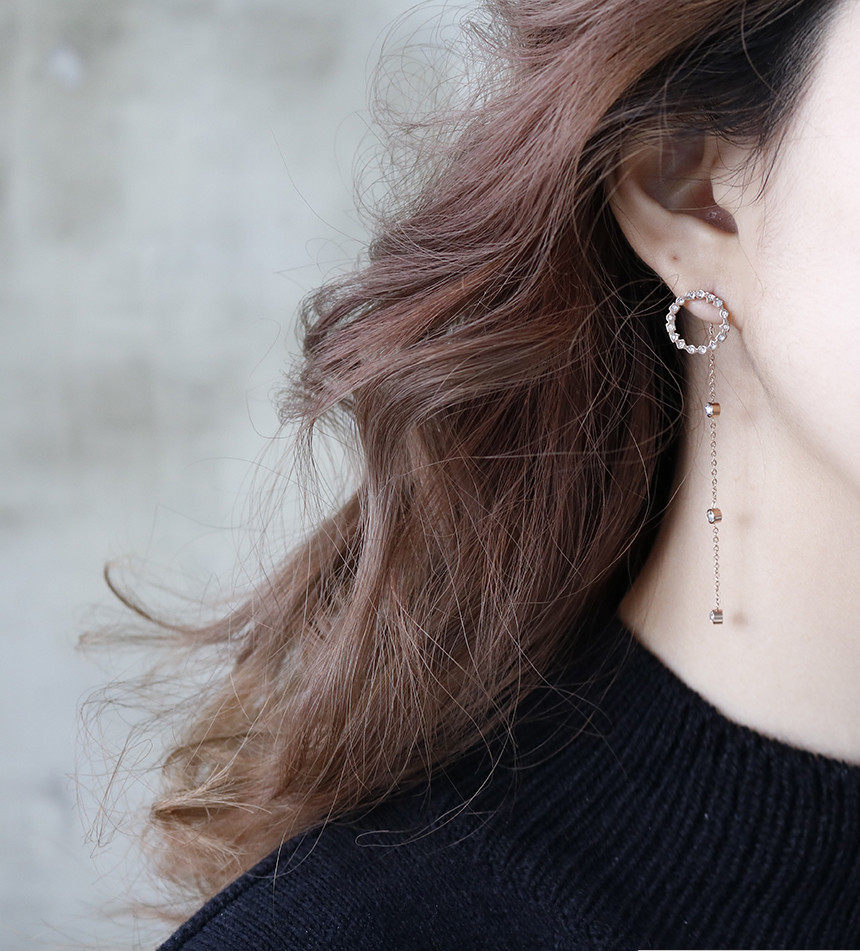 Unique Unique Mono Ring Surge Steel Earrings Titan