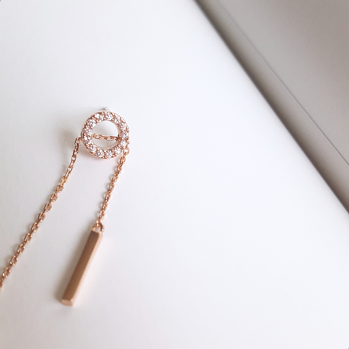 Silver Length Adjustable Double Drop Earring Earri