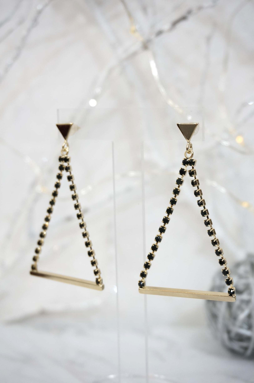 Mop Triangle Stone Drop Earrings Modern Gorgeous E