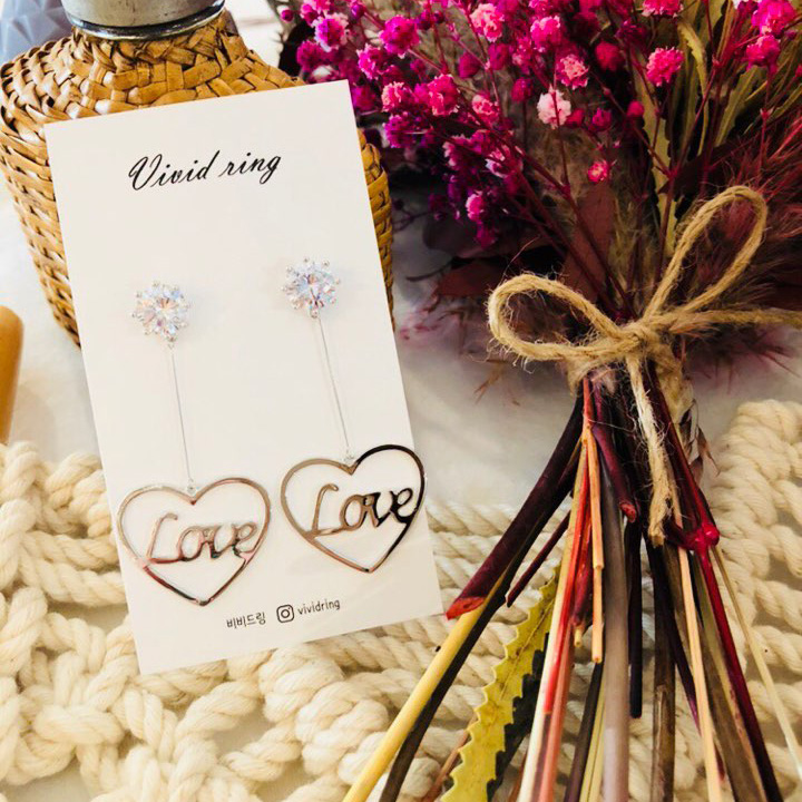 Love Silver Earrings Unique Antique Entike Silver 