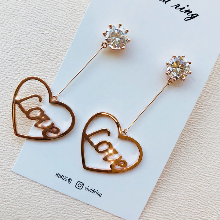 Love Silver Earrings Unique Antique Entike Silver 