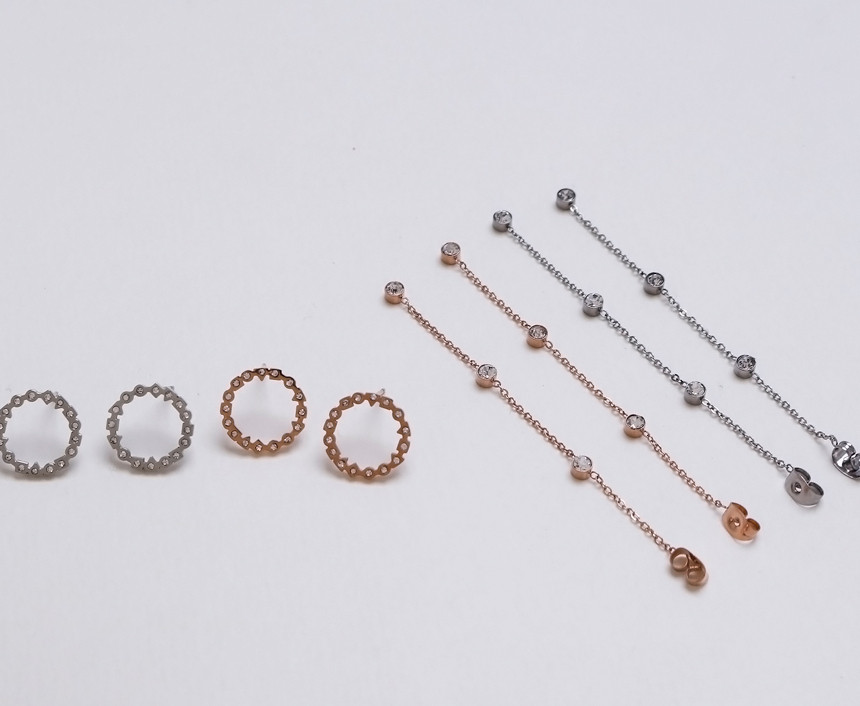 Unique Unique Mono Ring Surge Steel Earrings Titan