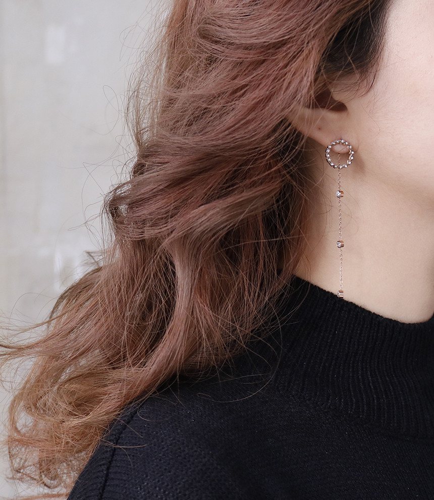Unique Unique Mono Ring Surge Steel Earrings Titan