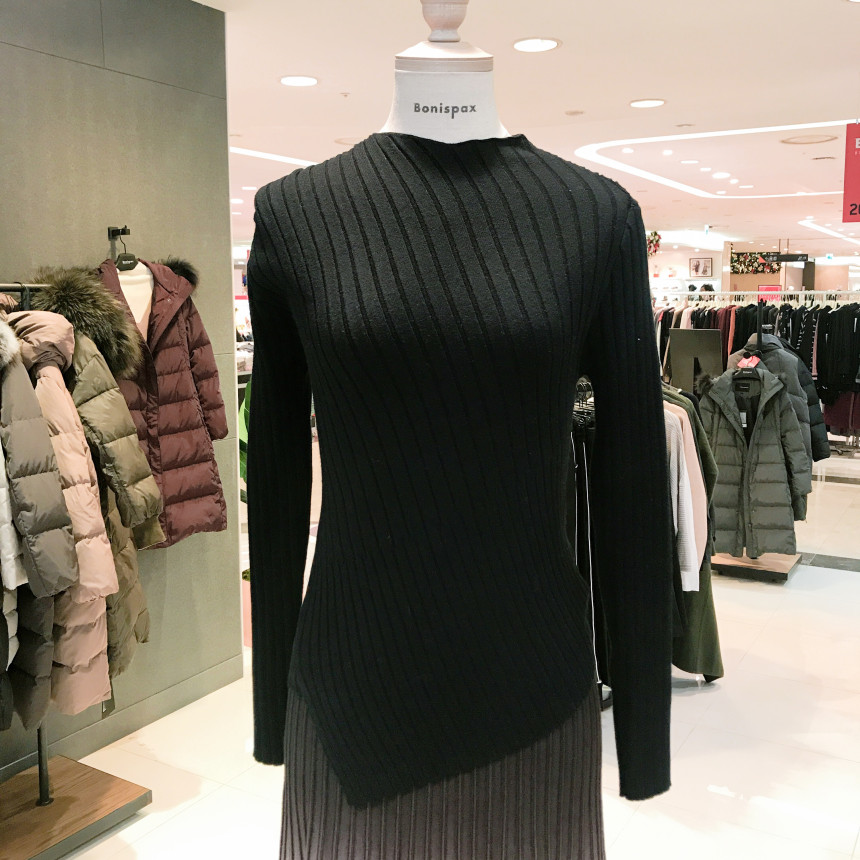 <b><p>Bonnie Sparks Unorgazed Kt T-Shirt BW12KP050</p></b><b><p>見るとスパークス 斜線組織アンバランスニットシャツ BW12KP050 チョルチ</p></b><br /><br /><p align='center'>