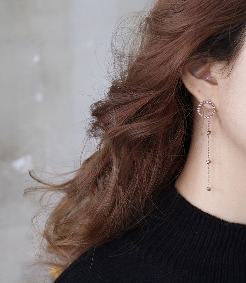 Unique Unique Mono Ring Surge Steel Earrings Titan