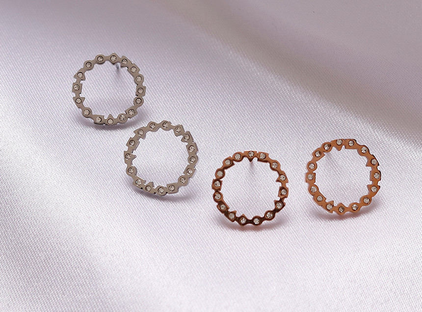 Unique Unique Mono Ring Surge Steel Earrings Titan