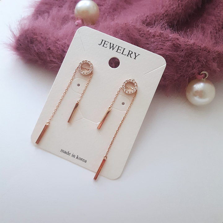 Silver Length Adjustable Double Drop Earring Earri