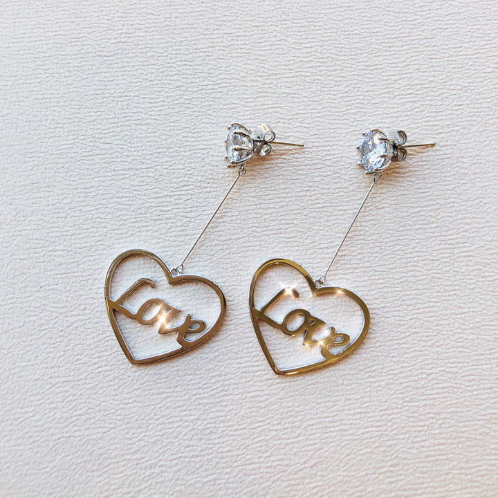 Love Silver Earrings Unique Antique Entike Silver 