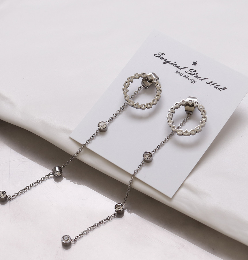 Unique Unique Mono Ring Surge Steel Earrings Titan