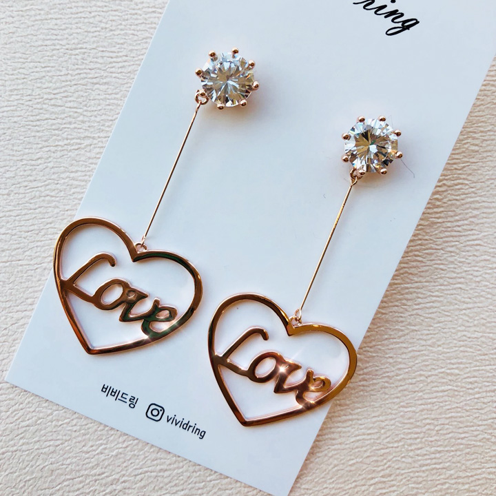 Love Silver Earrings Unique Antique Entike Silver 