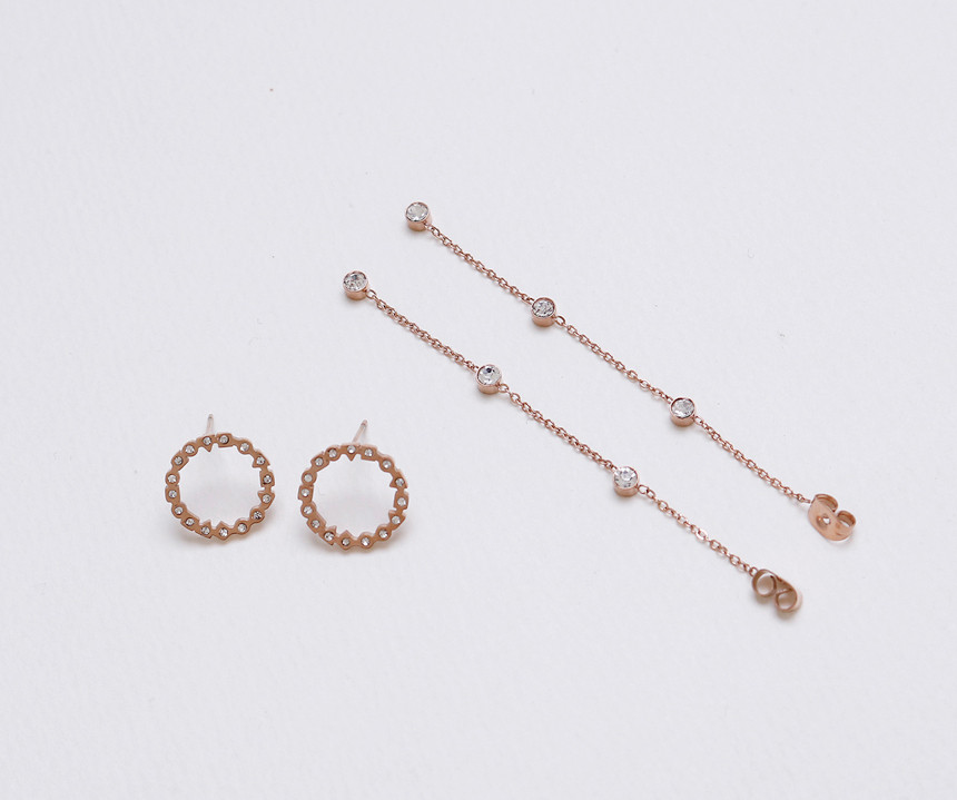 Unique Unique Mono Ring Surge Steel Earrings Titan